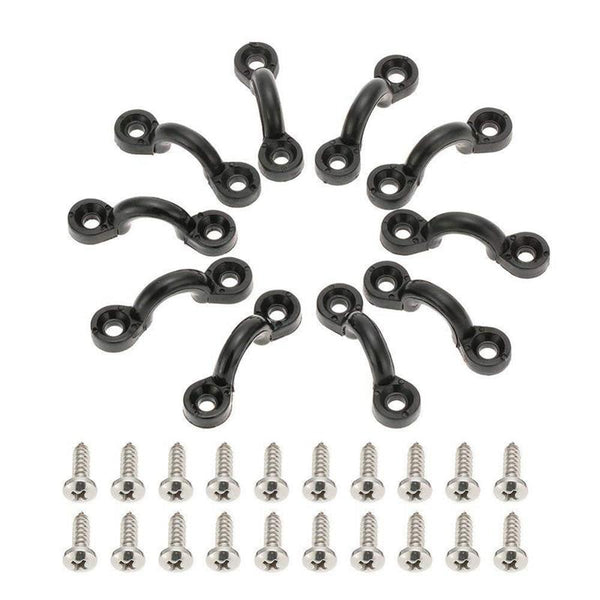 10pcs Nylon Bungee Deck Loops Tie Down Pad Eye With 20 Screws For Boat Kayak Deck Rigging Kit Fitness equipment Accessories