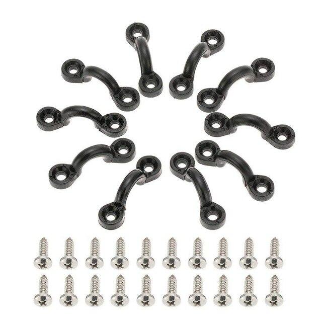 10pcs Nylon Bungee Deck Loops Tie Down Pad Eye With 20 Screws For Boat Kayak Deck Rigging Kit Fitness equipment Accessories