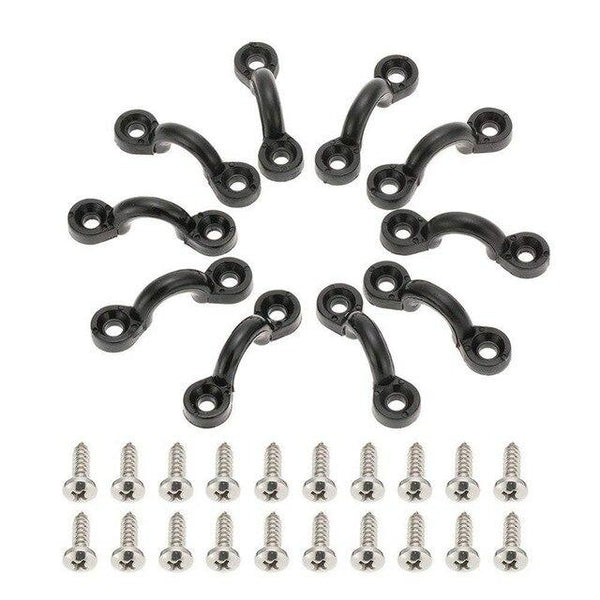 10pcs Nylon Bungee Deck Loops Tie Down Pad Eye With 20 Screws For Boat Kayak Deck Rigging Kit Fitness equipment Accessories