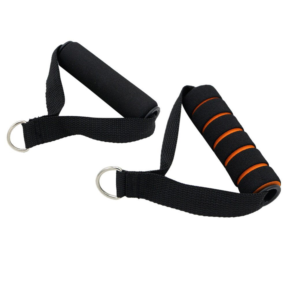 D-ring Spring Pull Rope Cable Bar Elastic String Foam Handle Fitness Equipment Accessories With Stiffness Belt Pull Rope Cable