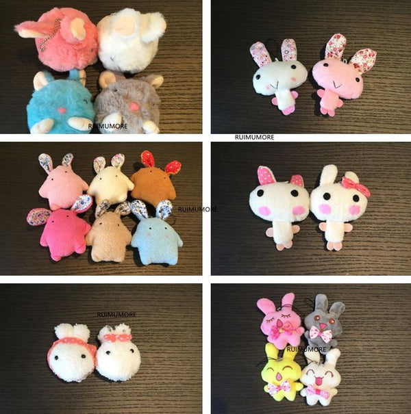 1X Super Kawaii Mini 5-12CM Rabbit Stuffed Plush TOY DOLL String Pendant Plush DOLL Wedding Bouquet Plush TOY DOLL