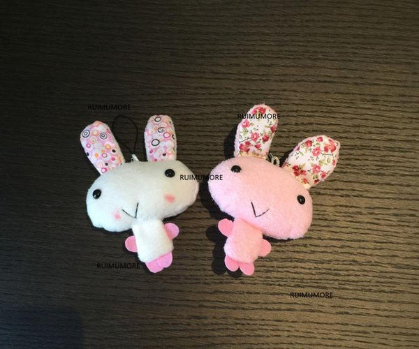 1X Super Kawaii Mini 5-12CM Rabbit Stuffed Plush TOY DOLL String Pendant Plush DOLL Wedding Bouquet Plush TOY DOLL