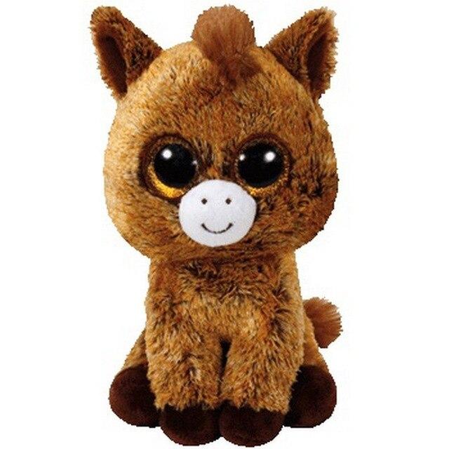 Pyoopeo Ty Boos 6" 15cm Mummy Owl Fish Bear Penguin Turtle Monkey Plush Big-eyed Stuffed Animal Doll Toy with Heart Tag