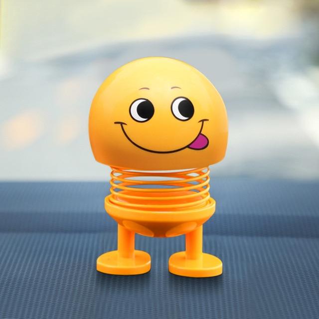 Lovely Shaking Head Toys Car Ornaments Bobblehead Nod Dolls Cute Cartoon Funny Emoji Wobble Head Robot Car decoration