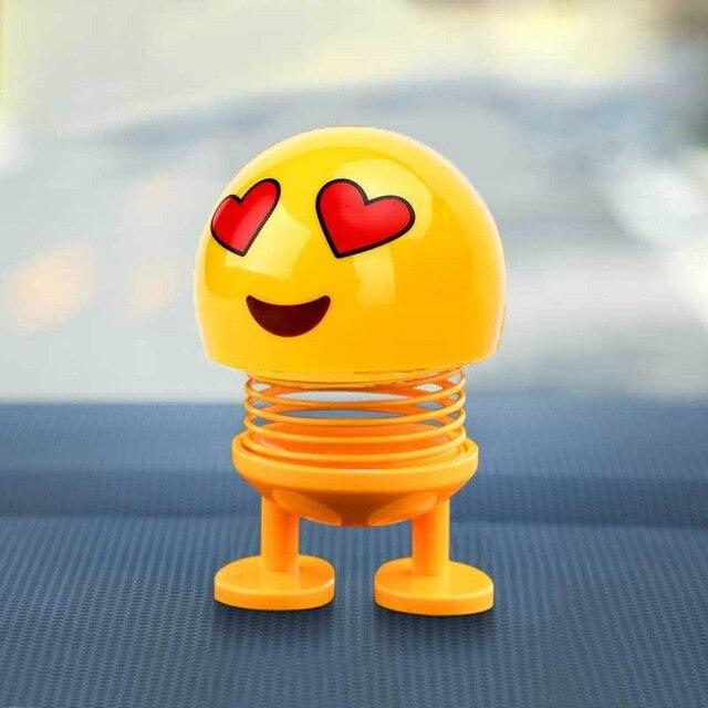 Lovely Shaking Head Toys Car Ornaments Bobblehead Nod Dolls Cute Cartoon Funny Emoji Wobble Head Robot Car decoration