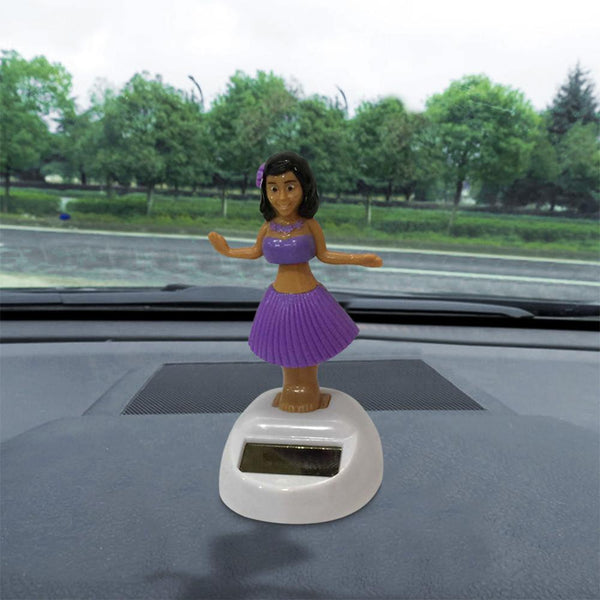 Solar Dancing Hawaii girl Hula Shaking Head Toy Auto Interior Decompression Dashboard Decoration Car Ornaments Car Accessories 4
