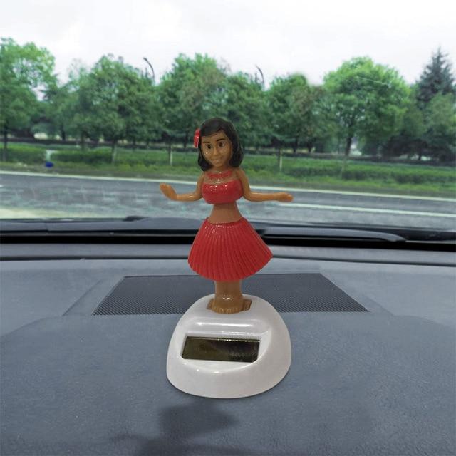 Solar Dancing Hawaii girl Hula Shaking Head Toy Auto Interior Decompression Dashboard Decoration Car Ornaments Car Accessories 4