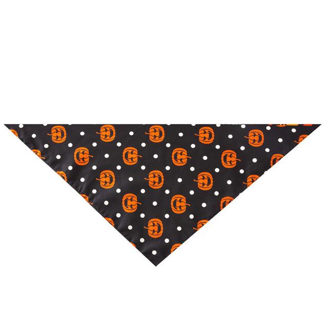 Dog Halloween Bandana Neckerchief Pet Accessories Pet Scarf Personalized Pet Bandanas For Dog Pumpkin Cartoon Dog Scarf Pattern