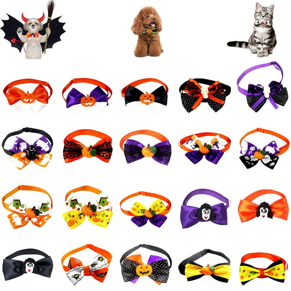 Dog Pet Bow Tie Halloween Cosplay Dog Necktie Adjustable Pet Bowties Collar Dog Accessories Grooming Products For Small Dogs