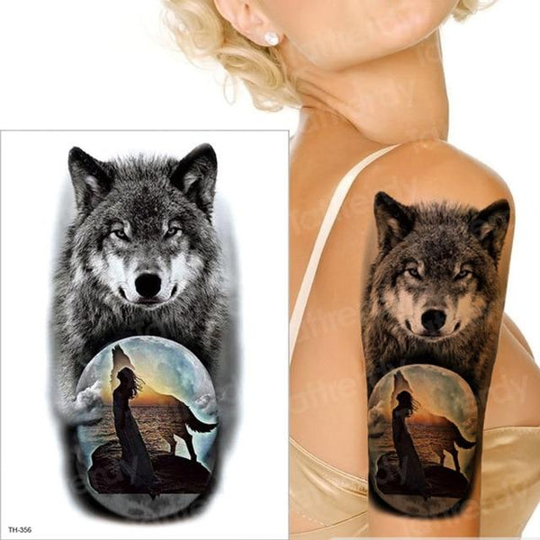tattoo sleeve tattoo sticker men temporary tattoo wolf tatoo tiger cat swallow tattoos waterproof fake tatoo chest body art boys