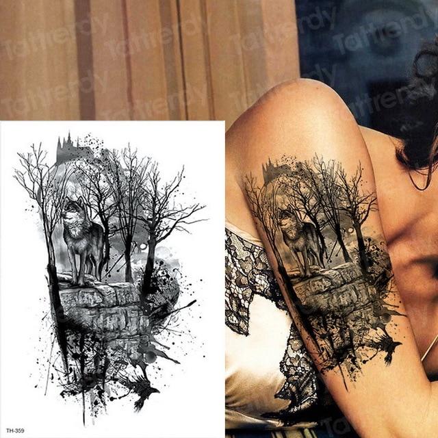 tattoo sleeve tattoo sticker men temporary tattoo wolf tatoo tiger cat swallow tattoos waterproof fake tatoo chest body art boys