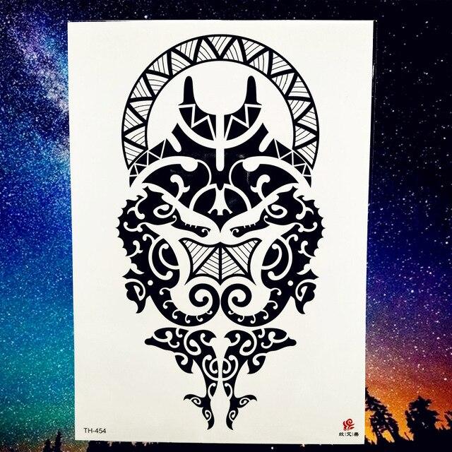 REJASKI Roar Wolf Moon Howl Forest Temporary Tattoo Sticker Arm Waterproof Tattoos Body Art Men Black Fake Tatoo