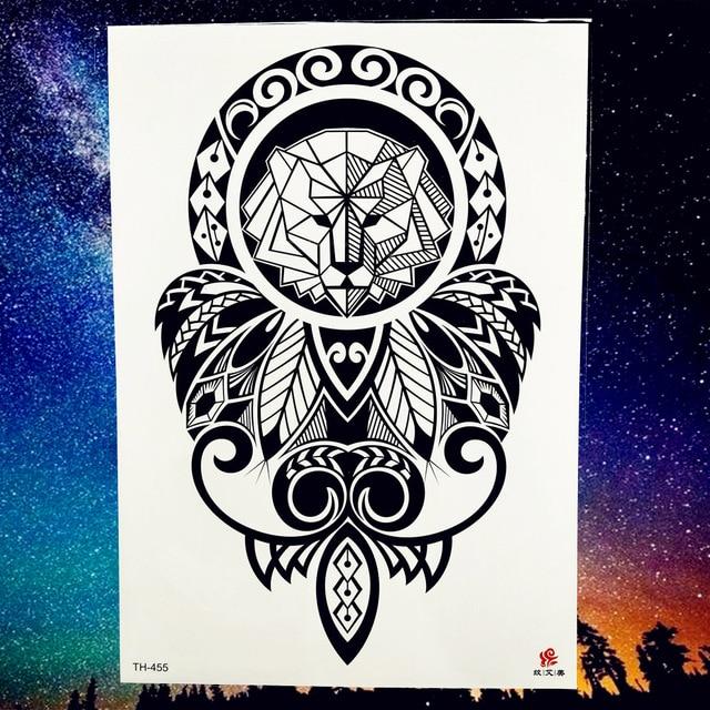 REJASKI Roar Wolf Moon Howl Forest Temporary Tattoo Sticker Arm Waterproof Tattoos Body Art Men Black Fake Tatoo