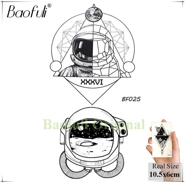 Galaxy Planets Mountain Men Temporary Tattoo Geometry King Lion Deer Waterproof Fake Tatoos Body Art Arms Legs Tattoo Stickers