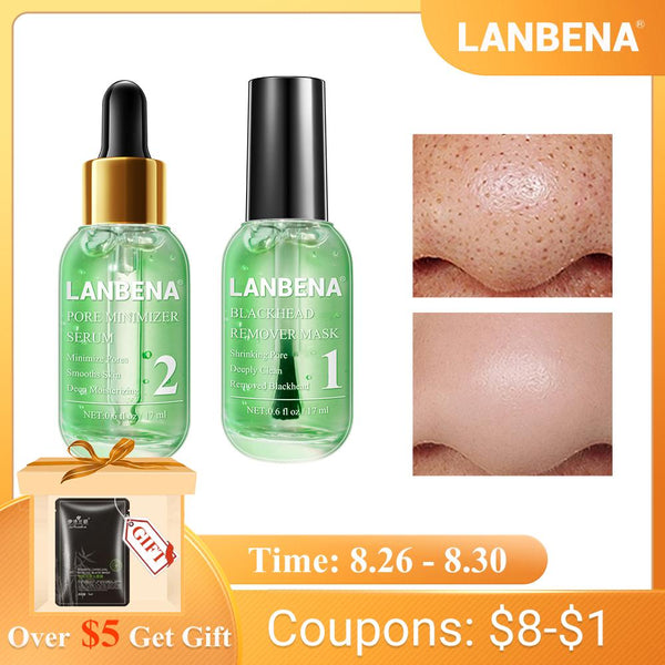 LANBENA Blackhead Remover Mask Face Black Mask Pore Treatment Serum Anti Acne Facial Peeling Masks Cleansing Skin Care Beauty
