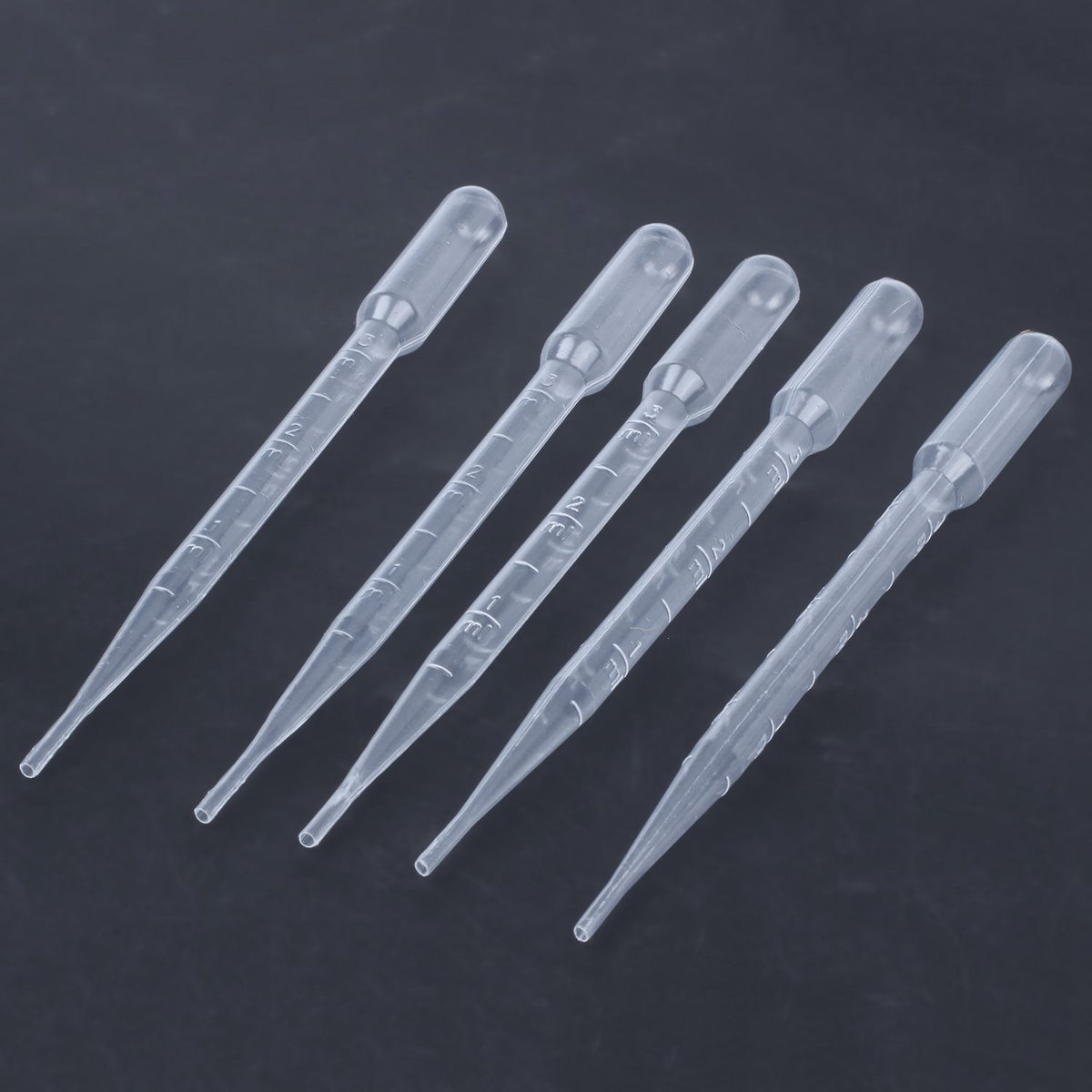 5PCS/set 3ML Transparent Pipettes Disposable Safe Plastic Eye Dropper Transfer Graduated Pipettes for Lab Experiment Supplies