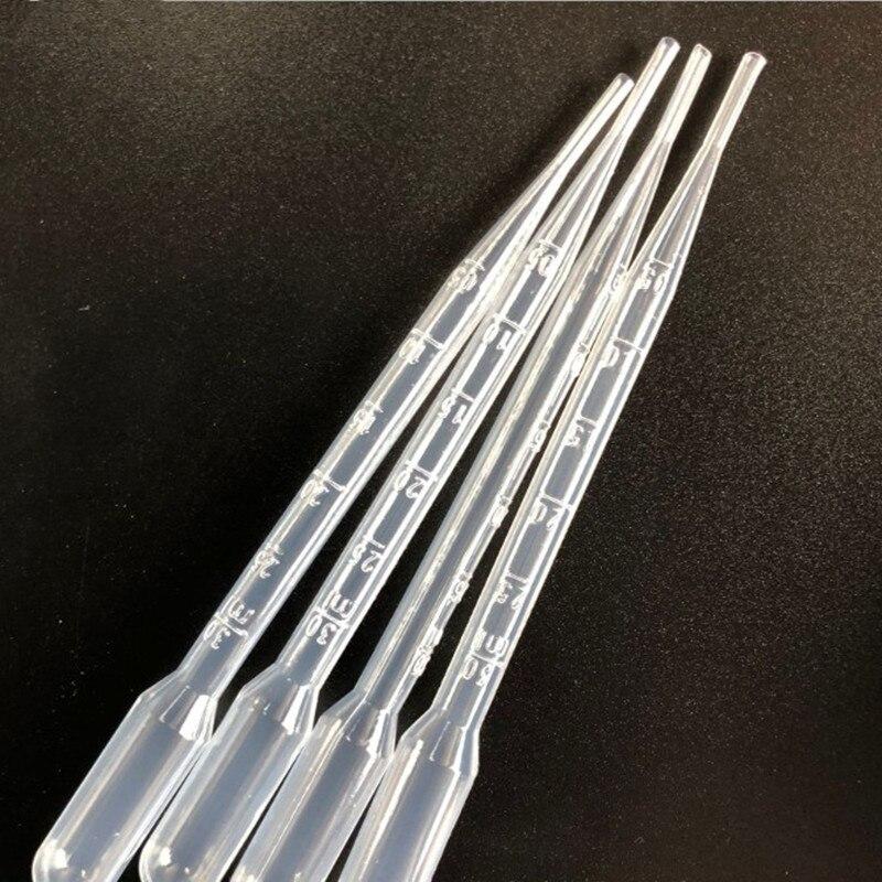 100PCS/set 3ML Transparent Pipettes Disposable Safe Plastic Eye Dropper Transfer Graduated Pipettes for Lab Experiment Supplies