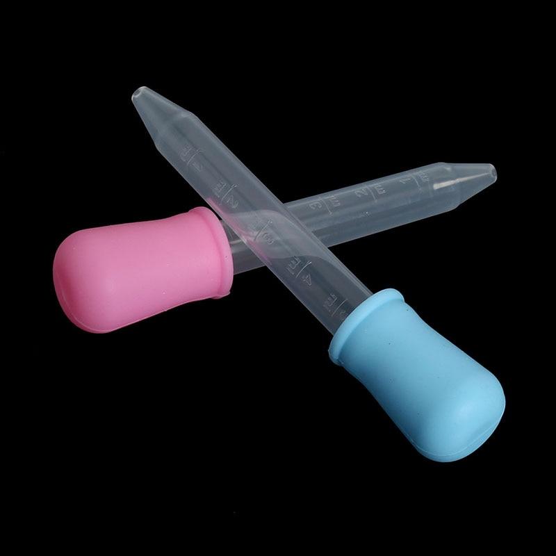 Kicute 5ml Small Silicone Plastic Feeding Medicine Liquid Eye Ear Graduated Pipette Dropper For School Lab Supplies 2 Colors