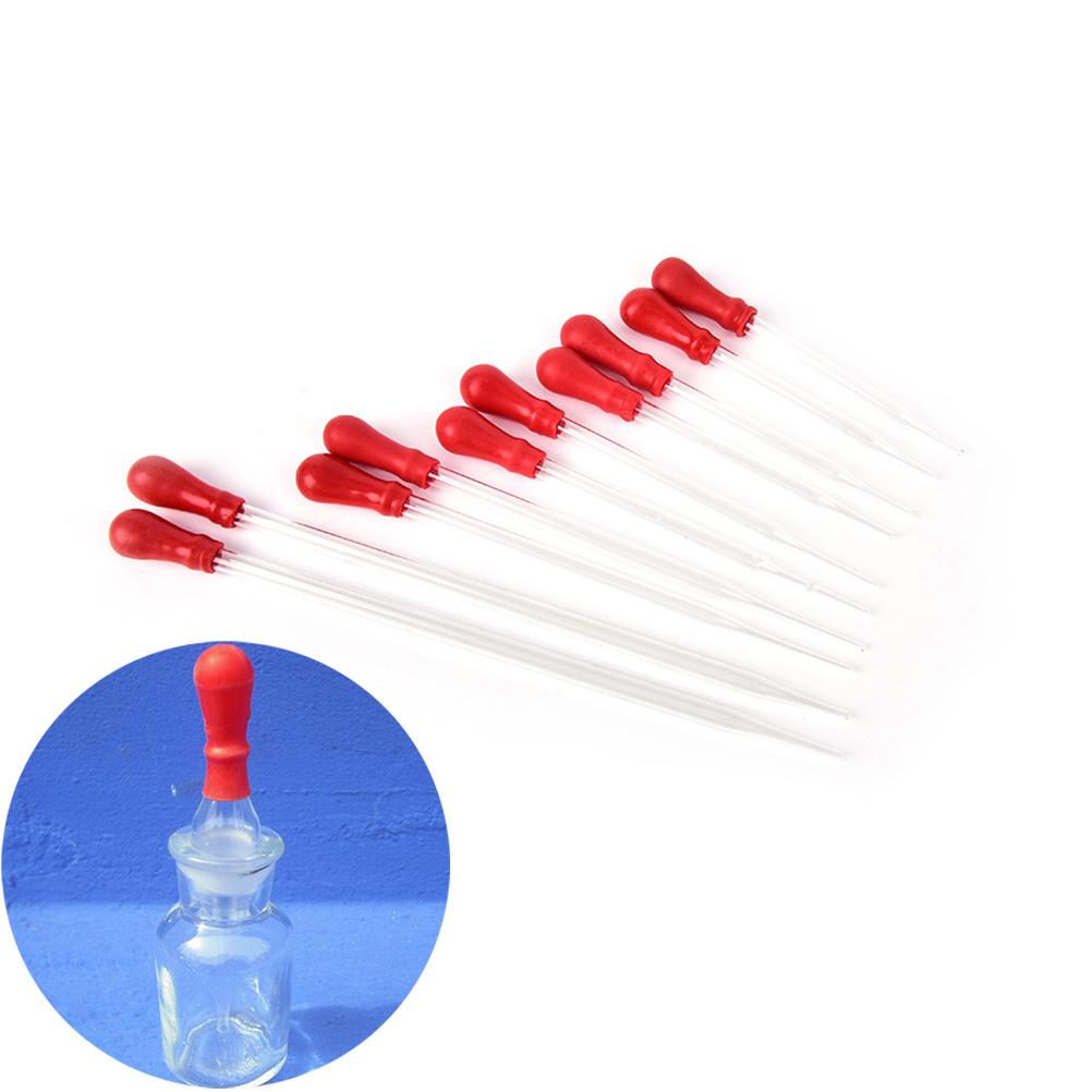 9cm/10cm/12cm/15cm/20cm Lab Supplies Durable Long Glass Experiment Medical Pipette Dropper Transfer Pipette With Red Rub
