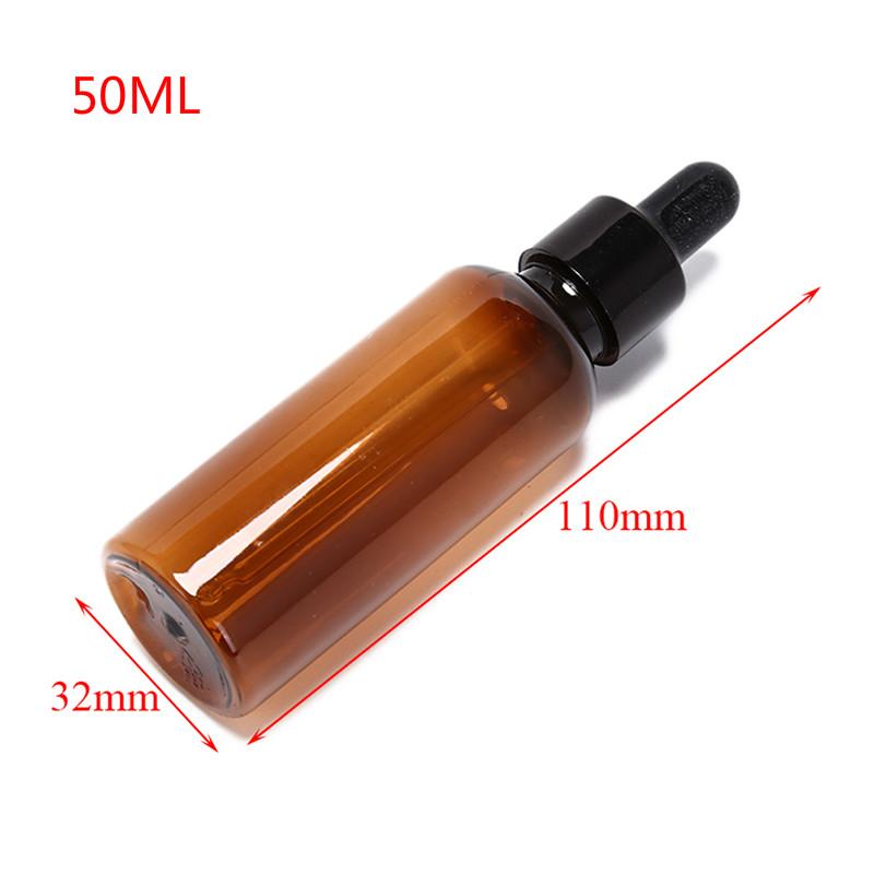 1Pc 50ML Amber PET Liquid Reagent Pipette Bottle Eye Dropper For Storing Chemistry Laboratory Chemicals Perfumes And Colognes
