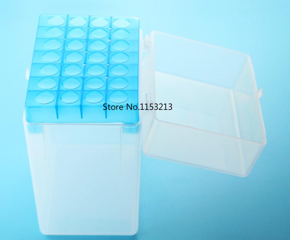Plastic pipette tips box 28 vents for 5000ul / 5ml chemical biological laboratory equipment plastic pipette tip cartridge