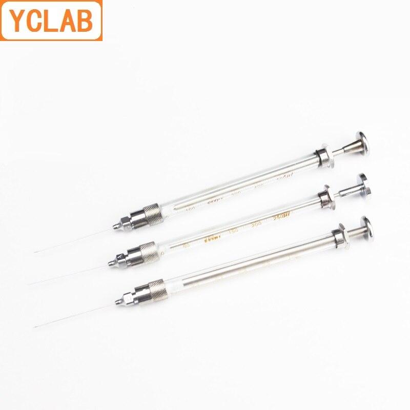 YCLAB Micro Injector 25/50/100/250/500/1000/2500/10000uL Glass Syringe Luer Replaceable Locking Head Lab Chemistry Equipment