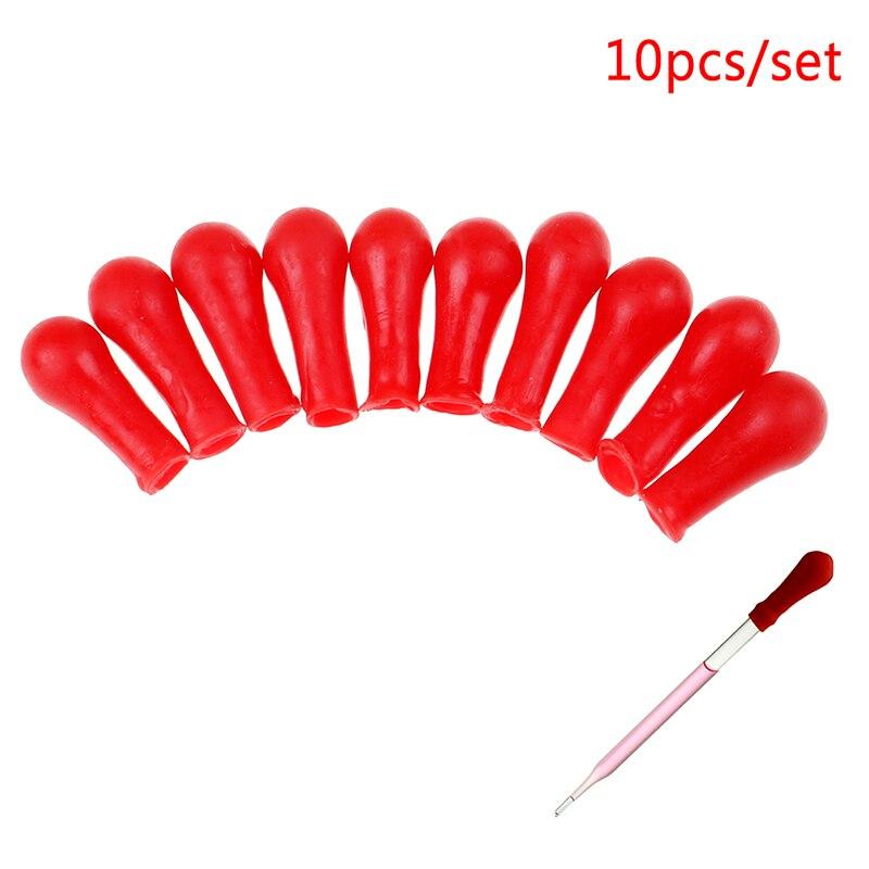 10Pcs Dropper Red Rubber Bulb Head Dropping Bottle Insert Pipette Lab Supplies Hot