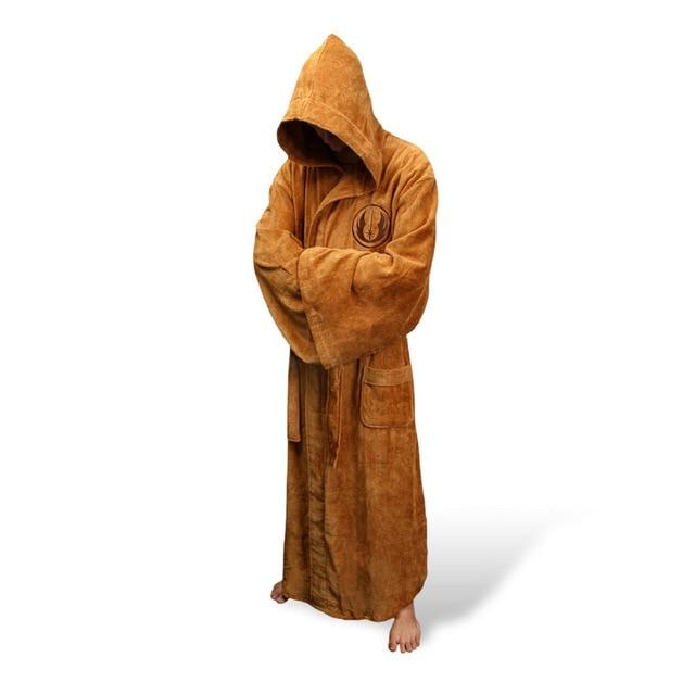 Fetoo Flannel Robe Male With Hooded Thick Star Wars Dressing Gown Jedi Empire Men's Bathrobe Winter Long Robe Mens Bath Robe