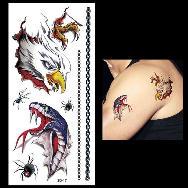 New 1PC Fashion Women Men Waterproof Temporary Tattoo Removable Simulation Vivid Body Art 3D-14 Scorpion Defiler Halloween