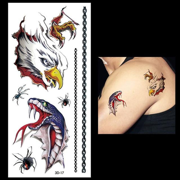 New 1PC Fashion Women Men Waterproof Temporary Tattoo Removable Simulation Vivid Body Art 3D-14 Scorpion Defiler Halloween