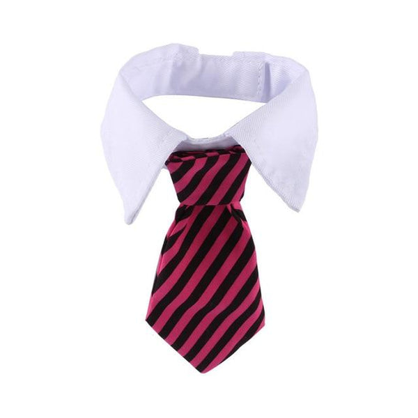 Dog Grooming Cat Striped Bow Tie Animal Striped Bowtie Collar Pet Adjustable Neck Tie White Collar Dog Necktie For Party Wedding
