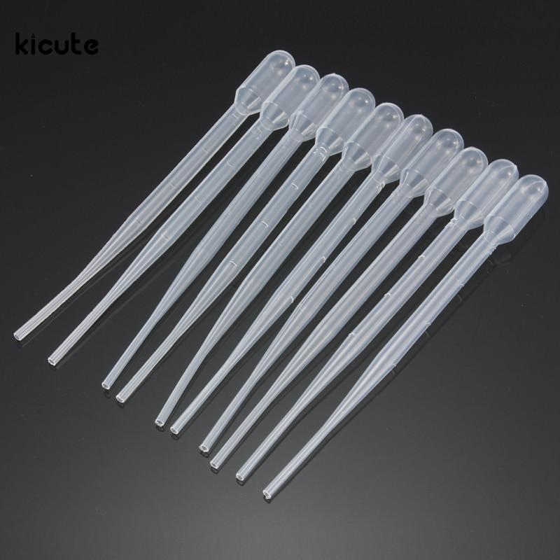 10Pcs Transparent Plastic Eye Dropper Set Liquid Transfer Graduated Pipettes for Laboratory Experiment Medical Microbiology 2ml