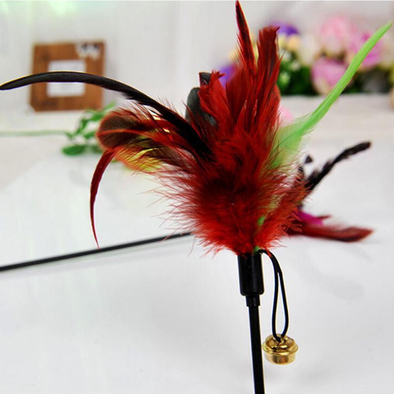 Hot New 1PC Fashion Cat Play Feather Teaser Small Bell Type Cat Toy 65cm Ultra long Rod Pets Toys