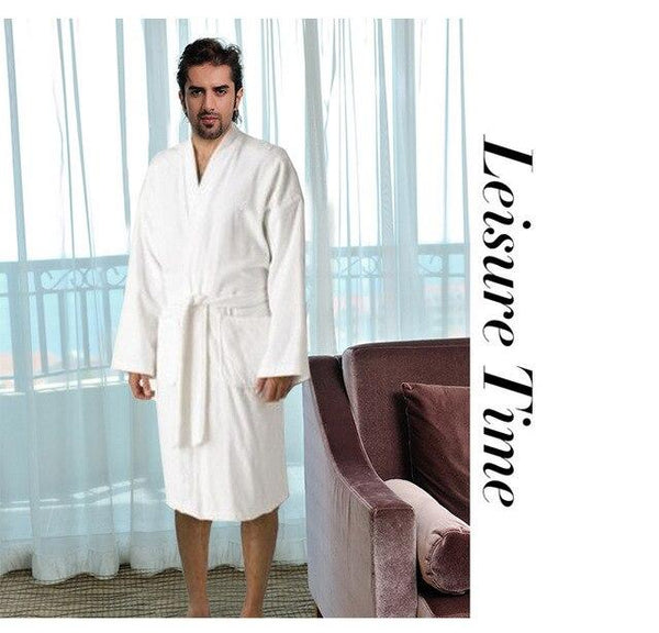 none collar bathrobe man XXXL very big plus size terry cotton no collor bathrobe