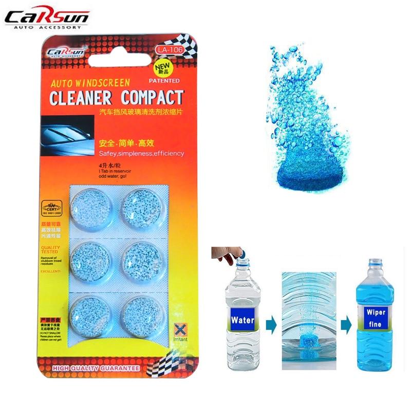 Carsun 6Pcs/Pack Brand New Solid Windshield Wiper Fluid Super Concentration Auto Car Window Glass Cleaning Wiper Water