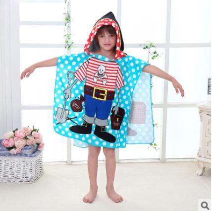 Size 90*60CM Children Cartoon Baby Hooded Bath Towel Bathrobe Cotton Terry Infant Kids Bathing Wrap Toddler Kids Gifts BCS0004
