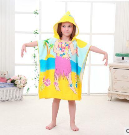 Size 90*60CM Children Cartoon Baby Hooded Bath Towel Bathrobe Cotton Terry Infant Kids Bathing Wrap Toddler Kids Gifts BCS0004