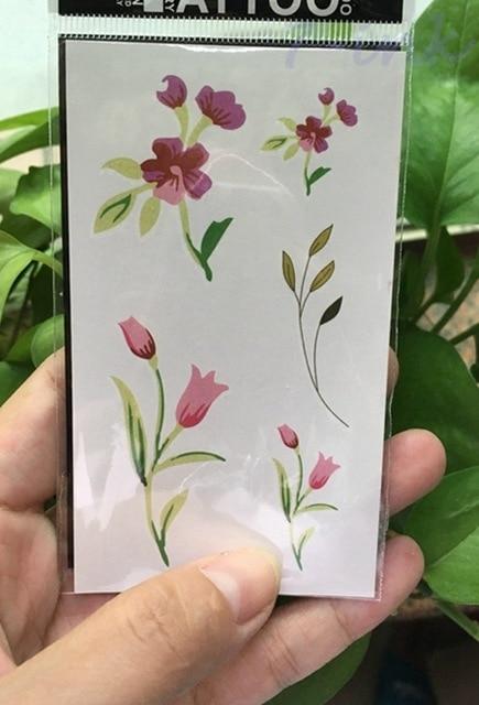 25 design Waterproof Temporary Tattoo sticker cute sexy lavender flowers Leaves tatoo Water Transfer fake tattoo for kid Adult