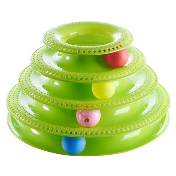 Pets Interactive Toys Cats Three-tier Turntable Pet Intellectual Track Tower Funny Cat Toy Plate 4 Balls 3 Balls
