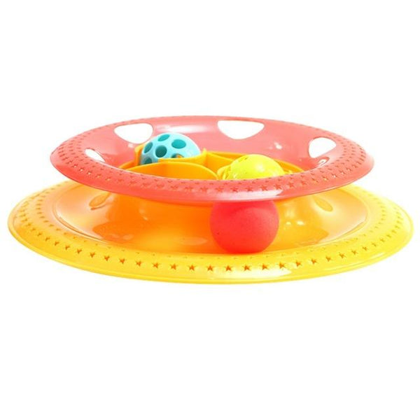 Pets Interactive Toys Cats Three-tier Turntable Pet Intellectual Track Tower Funny Cat Toy Plate 4 Balls 3 Balls