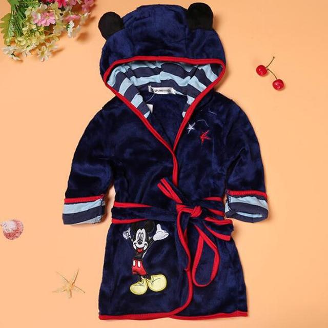 Children Print Gown Sale Boys Girls Clothing Robes Children Hooded Bathrobe Flannel Fleece Free Shipping Children Cartoon Gown