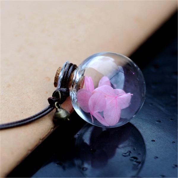 Car Pendant Glass Perfume Empty Hanging Bottle With Flower Auto Interior Decoration Perfume Container With Wood Cap Ornaments