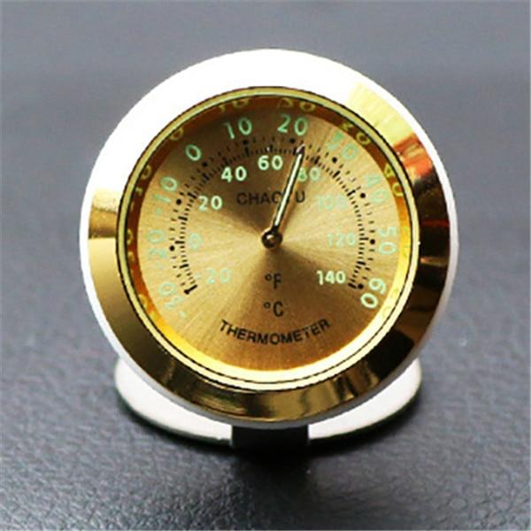 Car Ornament Creative Luminous Clock Thermometer Fashion Automobile Auto Interior Digital Pointer Watch Decoration Accessories