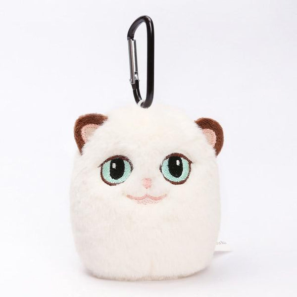 MICROPLUSH 12cm Grouchy Kitten Cat Plush Clip Keychain Mini Charm Bag Pendants Angry Cat Soft Stuffed Animal Toys Plushie Throw