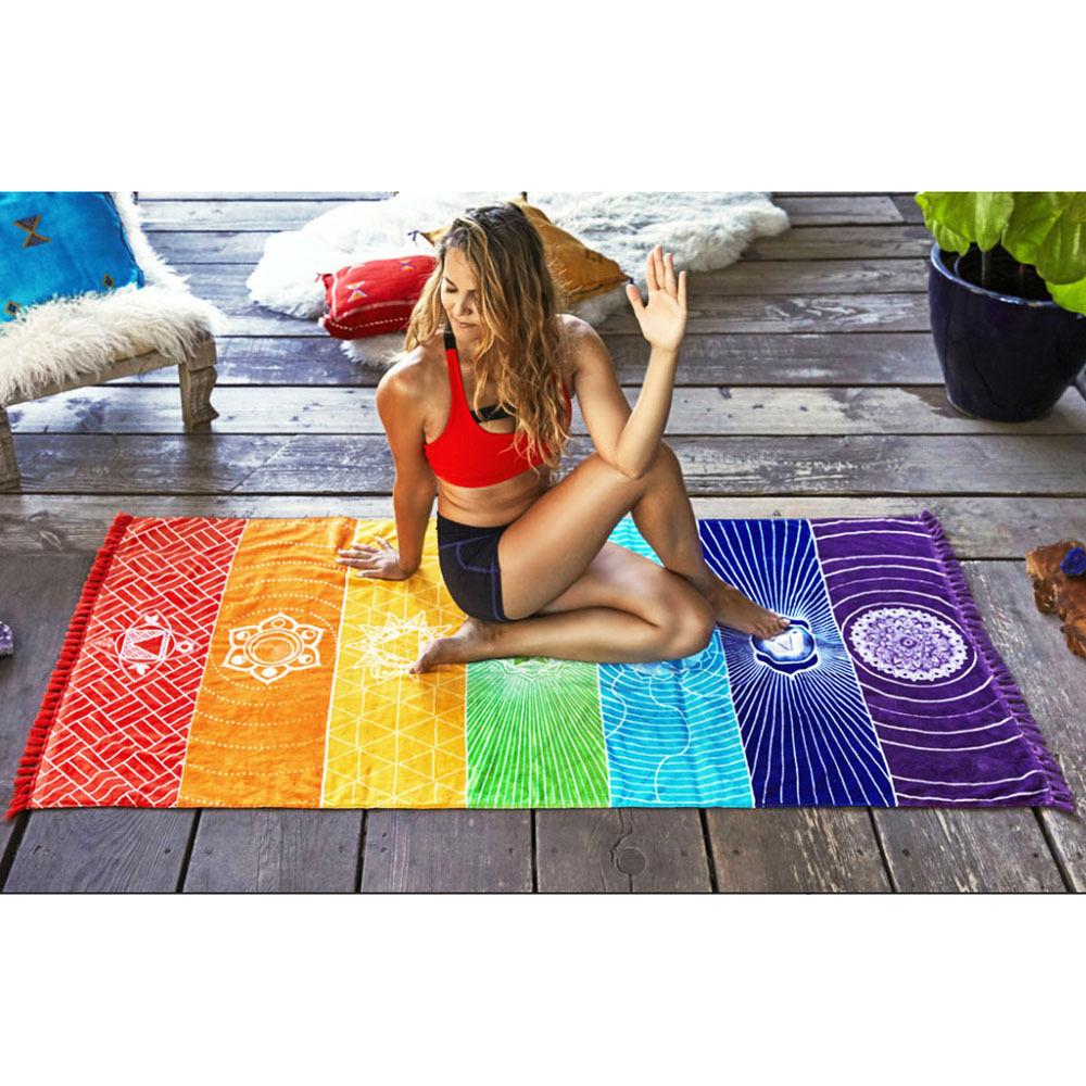 Mandala Square Beach Tapestry Throw Yoga Mat Towel Wall Hanging Indian Blanket Fitness Equipment Accessories