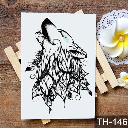Waterproof Temporary Tattoo Sticker wolf tiger pattern tattoo Water Transfer body art fake tattoo for women men