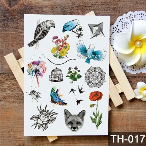 Waterproof Temporary Tattoo Sticker Watercolor Cute little animal pattern tattoo Water Transfer body art fake tattoo