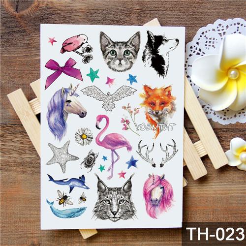 Waterproof Temporary Tattoo Sticker Watercolor Cute little animal pattern tattoo Water Transfer body art fake tattoo