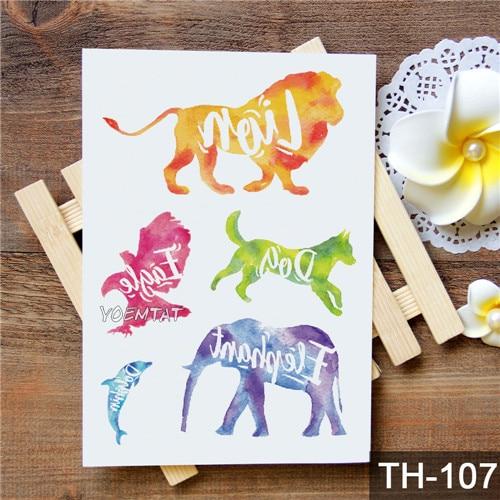 Waterproof Temporary Tattoo Sticker Watercolor Cute little animal pattern tattoo Water Transfer body art fake tattoo
