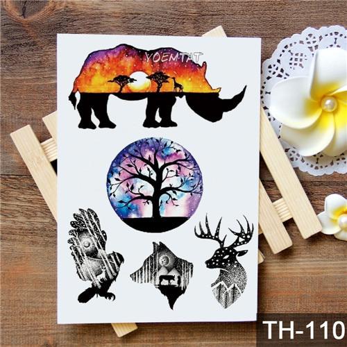 Waterproof Temporary Tattoo Sticker Watercolor Cute little animal pattern tattoo Water Transfer body art fake tattoo